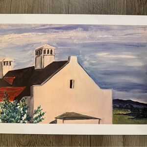 Charming Landscape Art Print with Blue Sky